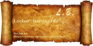 Locher Beriszló névjegykártya