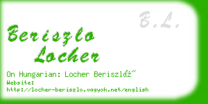 beriszlo locher business card